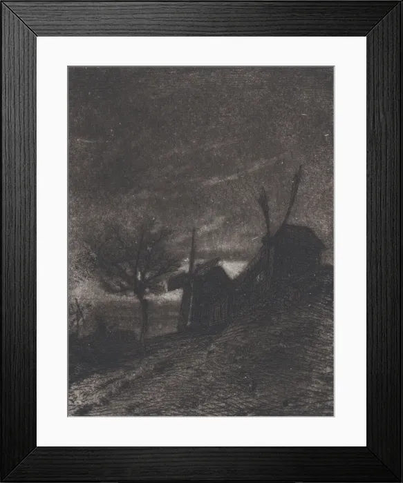 Framed Print : Mills at Montmartre, 1846. Creator: Charles Emile Jacque Framed Print : Mills at Montmartre, 1846. Creator: Charles Emile Jacque