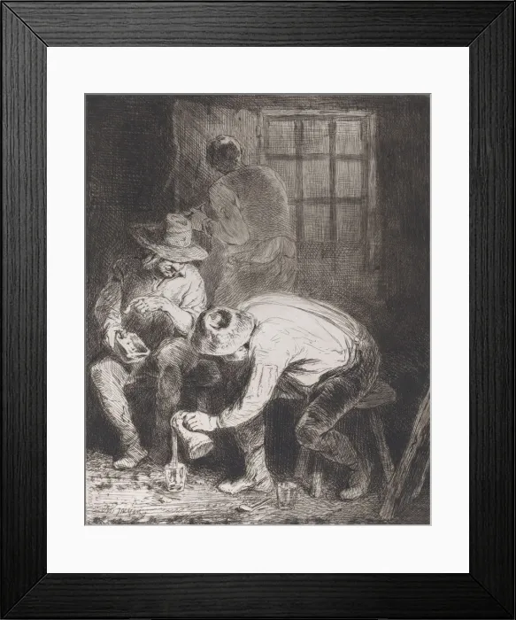 Framed Print : The Good Company, 1846. Creator: Charles Emile Jacque Framed Print : The Good Company, 1846. Creator: Charles Emile Jacque