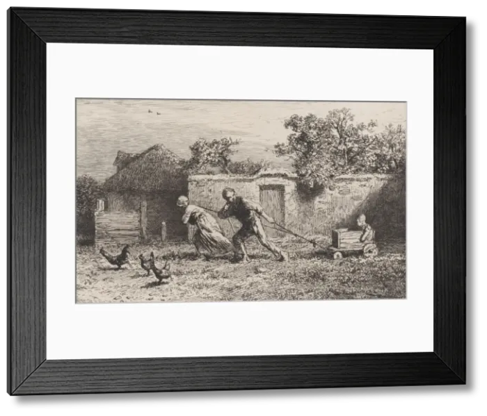Framed Print : Crew, 1865. Creator: Charles Emile Jacque Framed Print : Crew, 1865. Creator: Charles Emile Jacque