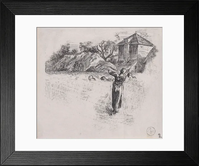 Framed Print : Woman Carrying Sheaf, ca. 1853. Creator: Charles Emile Jacque Framed Print : Woman Carrying Sheaf, ca. 1853. Creator: Charles Emile Jacque