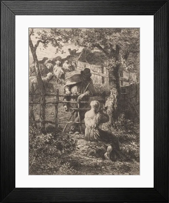 Framed Print : Summer, 1864. Creator: Charles Emile Jacque Framed Print : Summer, 1864. Creator: Charles Emile Jacque