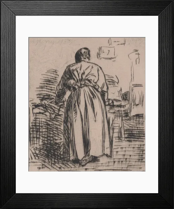 Framed Print : The Ironing Woman, 1843. Creator: Charles Emile Jacque Framed Print : The Ironing Woman, 1843. Creator: Charles Emile Jacque