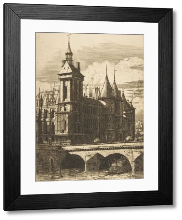 Framed Print : The Clock Tower, Paris, 1852. Creator: Charles Meryon Framed Print : The Clock Tower, Paris, 1852. Creator: Charles Meryon