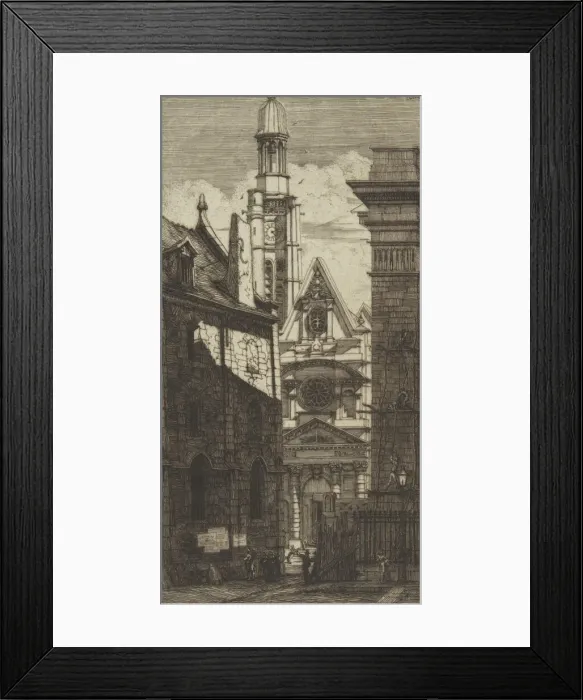 Framed Print : The Church of St. Etienne-du-Mont, Paris, 1852. Creator: Charles Meryon Framed Print : The Church of St. Etienne-du-Mont, Paris, 1852. Creator: Charles Meryon
