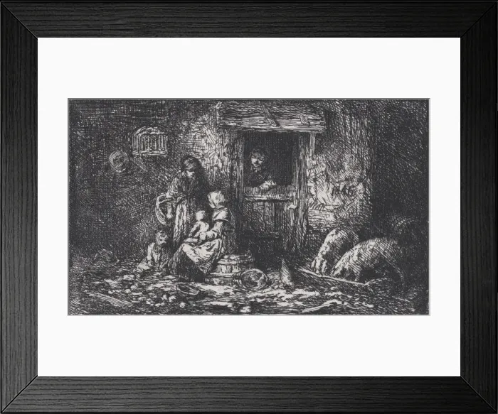 Framed Print : Gate to the Farm, ca. 1850. Creator: Charles Emile Jacque Framed Print : Gate to the Farm, ca. 1850. Creator: Charles Emile Jacque