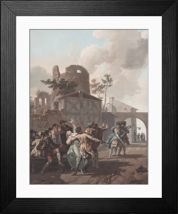 Framed Print : The Brawl (La Rixe), ca. 1792. Creator: Charles-Melchior Descourtis Framed Print : The Brawl (La Rixe), ca. 1792. Creator: Charles-Melchior Descourtis