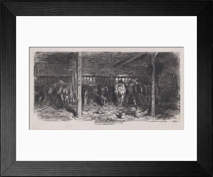 Framed Print : December from Album of Rustic Subjects, 1859. Creator: Charles Emile Jacque Framed Print : December from Album of Rustic Subjects, 1859. Creator: Charles Emile Jacque