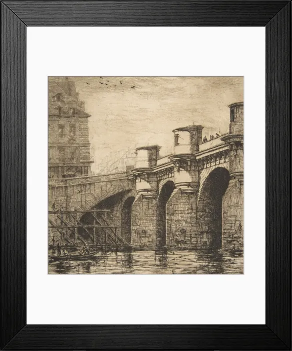 Framed Print : Pont-Neuf, Paris, 1853. Creator: Charles Meryon Framed Print : Pont-Neuf, Paris, 1853. Creator: Charles Meryon