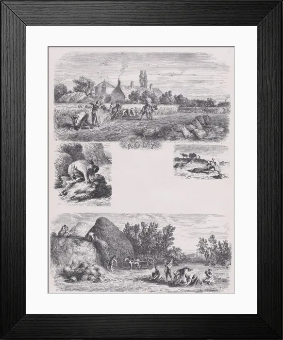 Framed Print : August from Album of Rustic Subjects, 1859. Creator: Jacques-Adrien Lavieille Framed Print : August from Album of Rustic Subjects, 1859. Creator: Jacques-Adrien Lavieille