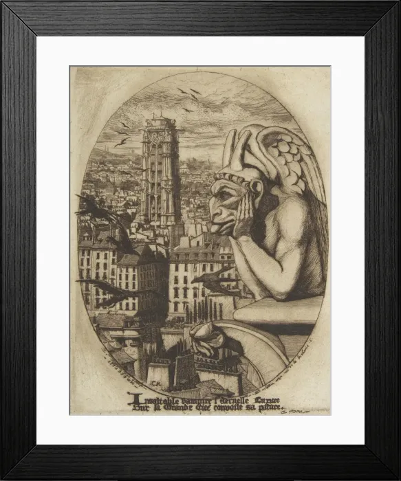 Framed Print : The Vampire, 1853. Creator: Charles Meryon Framed Print : The Vampire, 1853. Creator: Charles Meryon