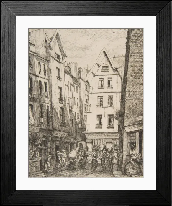 Framed Print : Rue Pirouette aux Halles (Rue Pirouette aux Halles, Paris, after Laurence), 1860 Framed Print : Rue Pirouette aux Halles (Rue Pirouette aux Halles, Paris, after Laurence), 1860