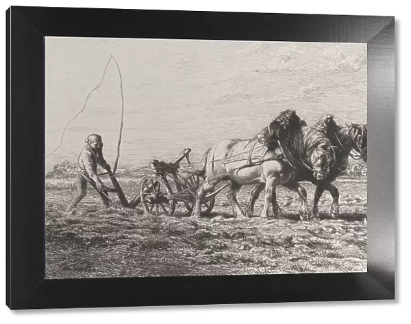 Plowing, 1864. Creator: Charles Emile Jacque