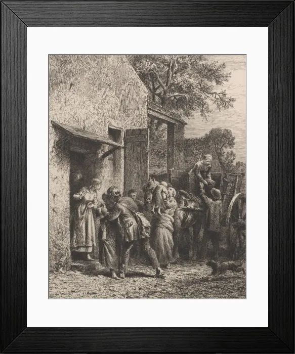Framed Print : New Years Day Morning, 1865. Creator: Charles Emile Jacque Framed Print : New Years Day Morning, 1865. Creator: Charles Emile Jacque