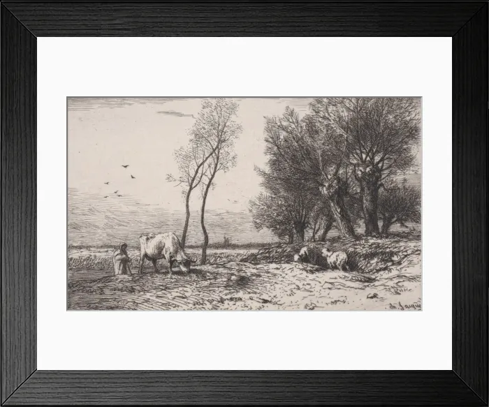 Framed Print : L Hiver, 1867. Creator: Charles Emile Jacque Framed Print : L Hiver, 1867. Creator: Charles Emile Jacque
