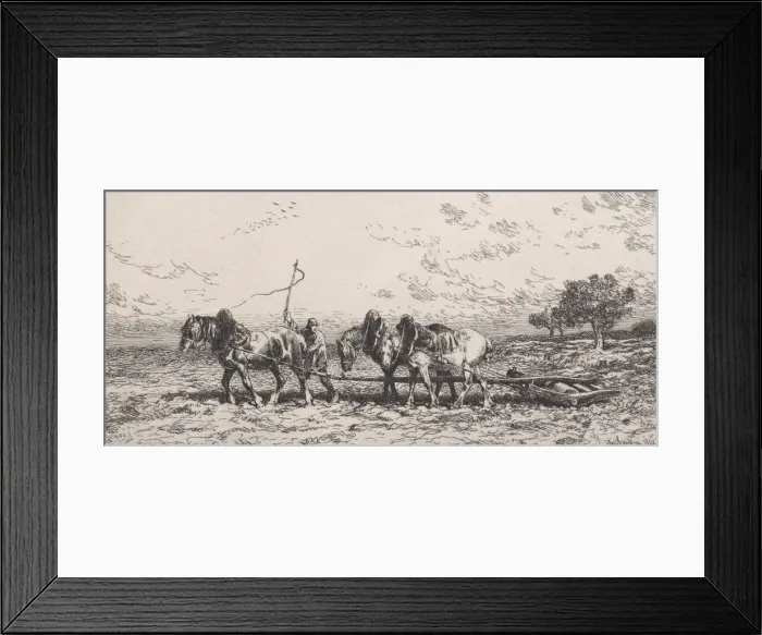 Framed Print : Le Rouleau, 1868. Creator: Charles Emile Jacque Framed Print : Le Rouleau, 1868. Creator: Charles Emile Jacque