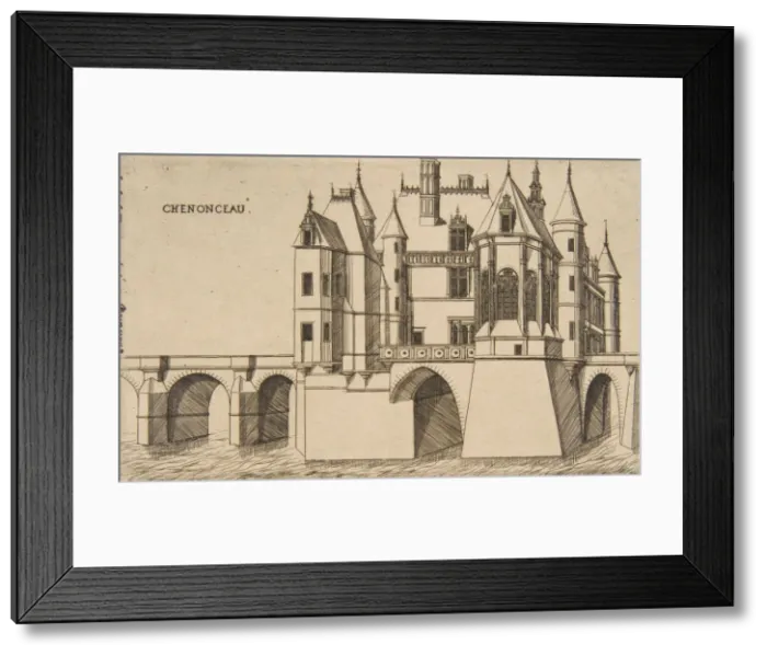 Framed Print : Chateau de Chenonceau, No 2, 1856. Creator: Charles Meryon Framed Print : Chateau de Chenonceau, No 2, 1856. Creator: Charles Meryon