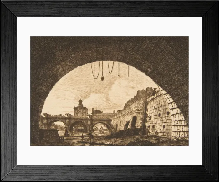 Framed Print : Le Pont-neuf et la Samaritaine de dessous la premiè Framed Print : Le Pont-neuf et la Samaritaine de dessous la premiè