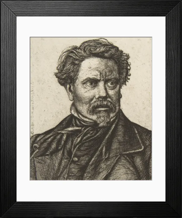 Framed Print : Benjamin Fillon, after a photograph, 1862. Creator: Charles Meryon Framed Print : Benjamin Fillon, after a photograph, 1862. Creator: Charles Meryon