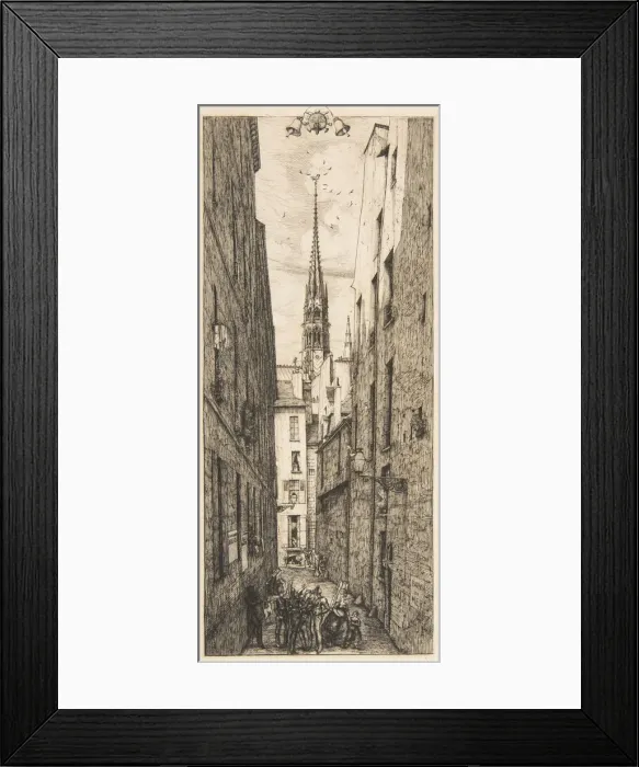 Framed Print : La Rue des Chantres, Paris, 1862. Creator: Charles Meryon Framed Print : La Rue des Chantres, Paris, 1862. Creator: Charles Meryon