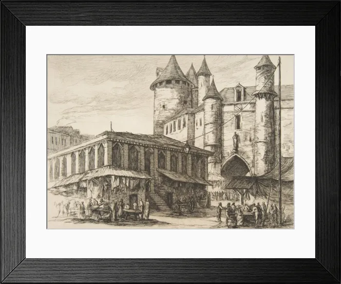 Framed Print : Le Grand Chatelet (Grand Chatelet, Paris circa 1780, after an earlier drawing)