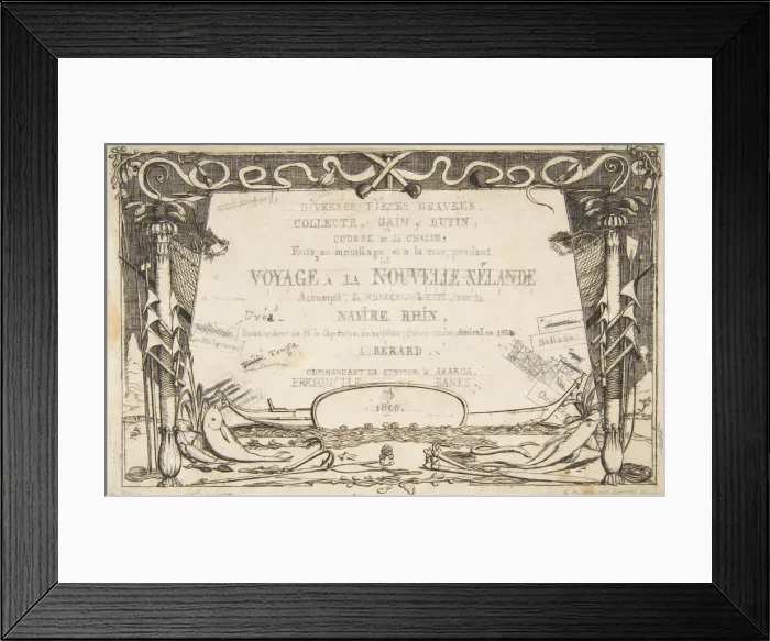 Framed Print : Cover: The Voyage to New Zealand (1842 - 46), 1866. Creator: Charles Meryon Framed Print : Cover: The Voyage to New Zealand (1842 - 46), 1866. Creator: Charles Meryon