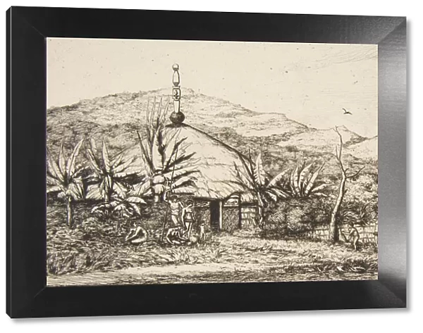 New Caledonia: Large native hut on the road from Balade to Puebo, 1845, 1863