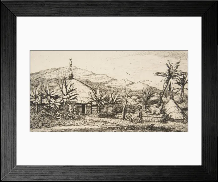 Framed Print : New Caledonia: Large native hut on the road from Balade to Puebo, 1845, 1863 Framed Print : New Caledonia: Large native hut on the road from Balade to Puebo, 1845, 1863