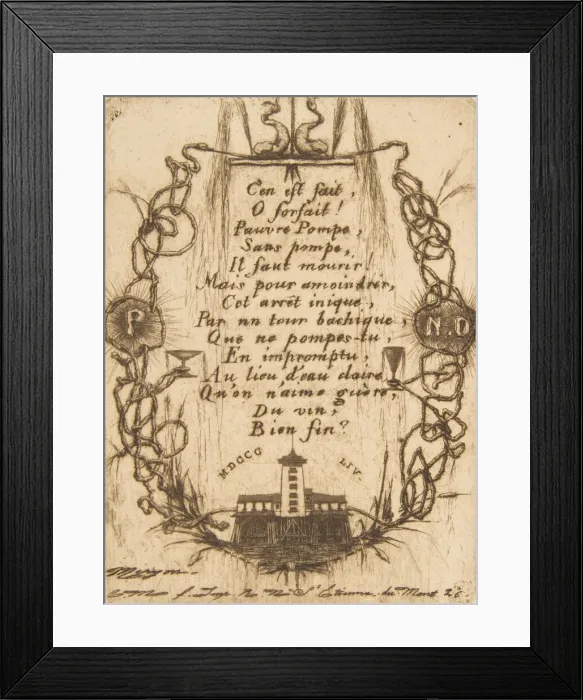 Framed Print : The Notre-Dame Pump (small plate), 1854. Creator: Charles Meryon Framed Print : The Notre-Dame Pump (small plate), 1854. Creator: Charles Meryon