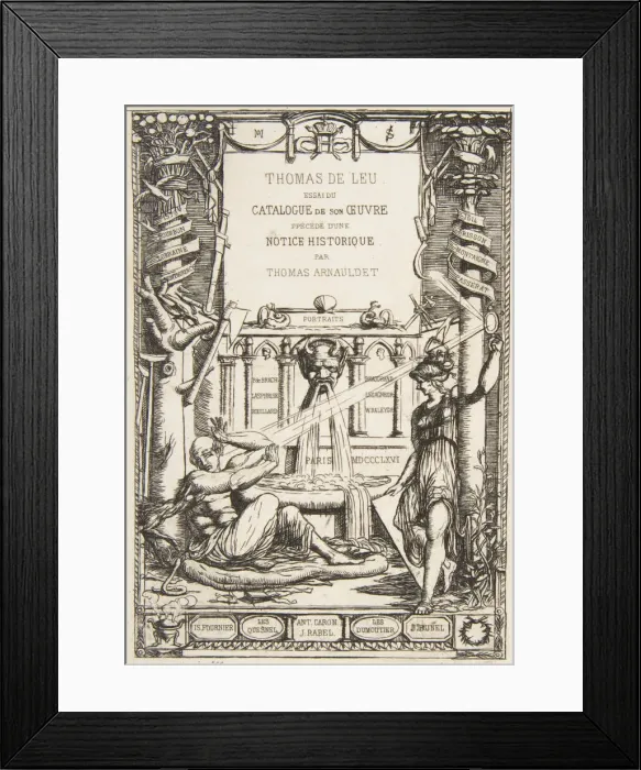 Framed Print : Frontispiece for the Catalogue of the work of Thomas De Leu, 1866 Framed Print : Frontispiece for the Catalogue of the work of Thomas De Leu, 1866