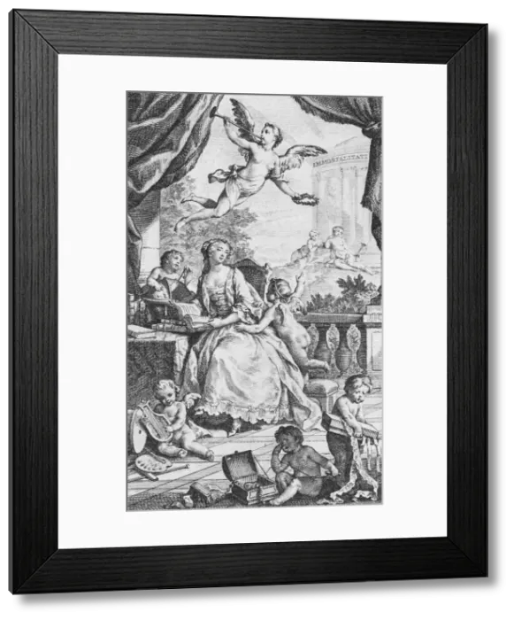 Framed Print : Portrait of Madame de Pompadour, ca. 1745. Creator: Charles Nicolas Cochin Framed Print : Portrait of Madame de Pompadour, ca. 1745. Creator: Charles Nicolas Cochin