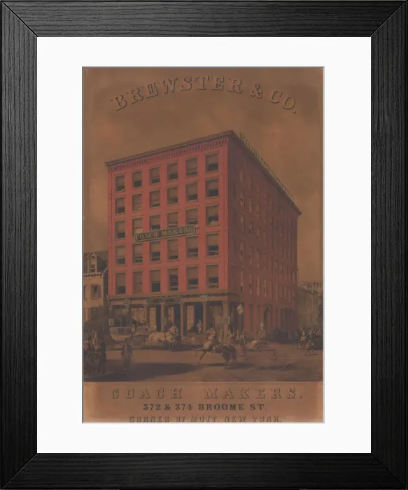 Framed Print : Brewster & Co. Coach Makers, 372 & 374 Broome St. ca. 1860-70 Framed Print : Brewster & Co. Coach Makers, 372 & 374 Broome St. ca. 1860-70
