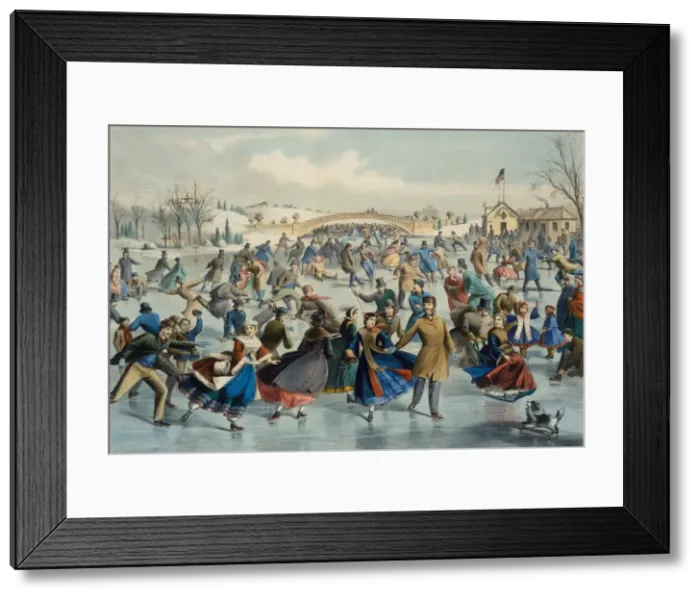 Framed Print : Central Park, Winter - The Skating Pond, 1862. Creator: Lyman Wetmore Atwater Framed Print : Central Park, Winter - The Skating Pond, 1862. Creator: Lyman Wetmore Atwater