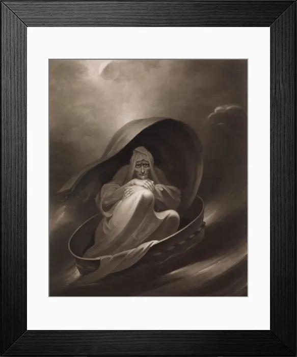 Framed Print : A Witch Sailing to Aleppo in a Sieve, December 1, 1807. Creator: Charles Turner
