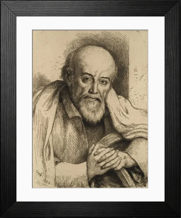 Framed Print : Portrait of Samuel Palmer, 1884. Creator: Charles West Cope Framed Print : Portrait of Samuel Palmer, 1884. Creator: Charles West Cope