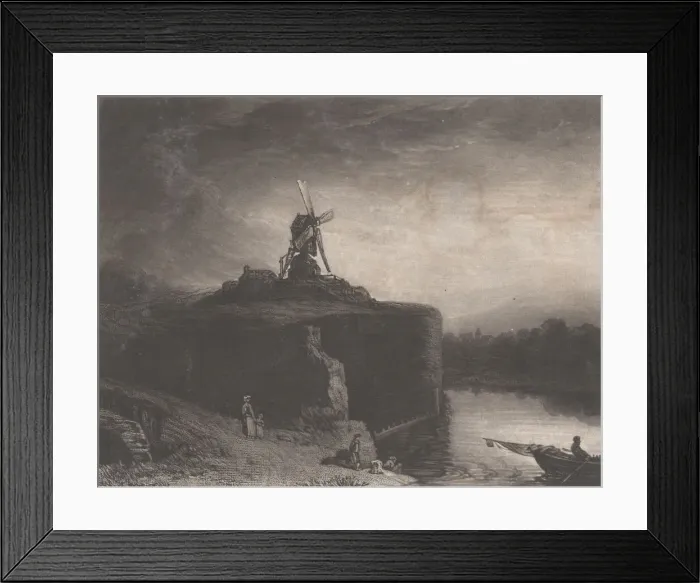 Framed Print : Rembrandts Mill, 1823. Creator: Charles Turner Framed Print : Rembrandts Mill, 1823. Creator: Charles Turner