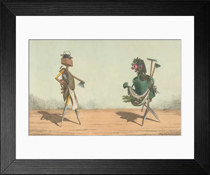 Framed Print : Implements Animated, Pl. 1, Dedicated to the Carpenters and Gardeners of Great Britain Framed Print : Implements Animated, Pl. 1, Dedicated to the Carpenters and Gardeners of Great Britain
