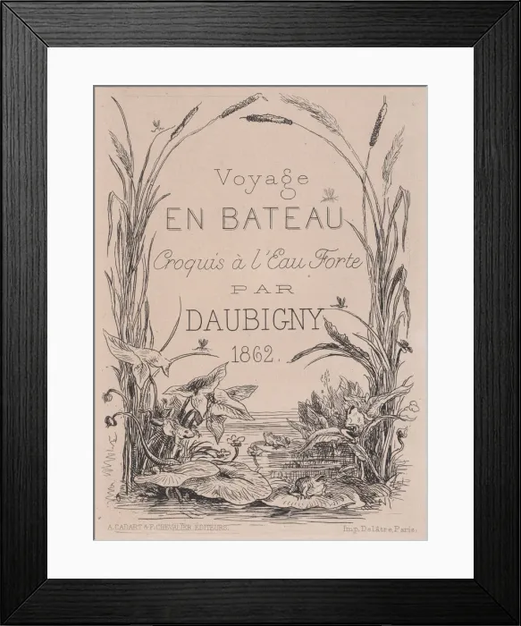 Framed Print : Frontispiece, Voyage en bateau, 1862. Creator: Charles Francois Daubigny Framed Print : Frontispiece, Voyage en bateau, 1862. Creator: Charles Francois Daubigny