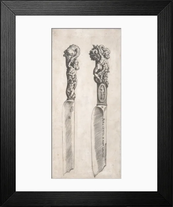 Framed Print : Design for Two Knife Handles, 1553-1615. Creator: Cherubino Alberti Framed Print : Design for Two Knife Handles, 1553-1615. Creator: Cherubino Alberti