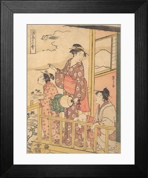 Framed Print : A Long-Tailed Fowl (Onagadori), from the series Twelve Assorted Birds (Shocho junikin) Framed Print : A Long-Tailed Fowl (Onagadori), from the series Twelve Assorted Birds (Shocho junikin)