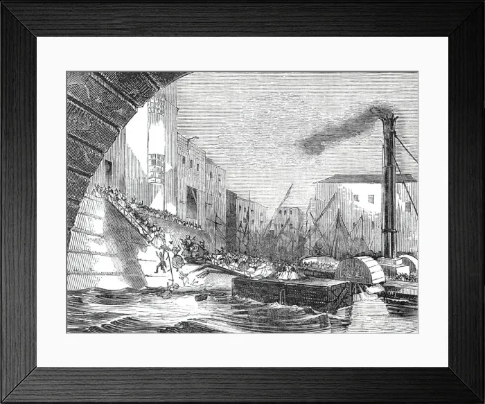 Framed Print : Appalling accident at Blackfriars Bridge, 1844. Creator: Unknown Framed Print : Appalling accident at Blackfriars Bridge, 1844. Creator: Unknown