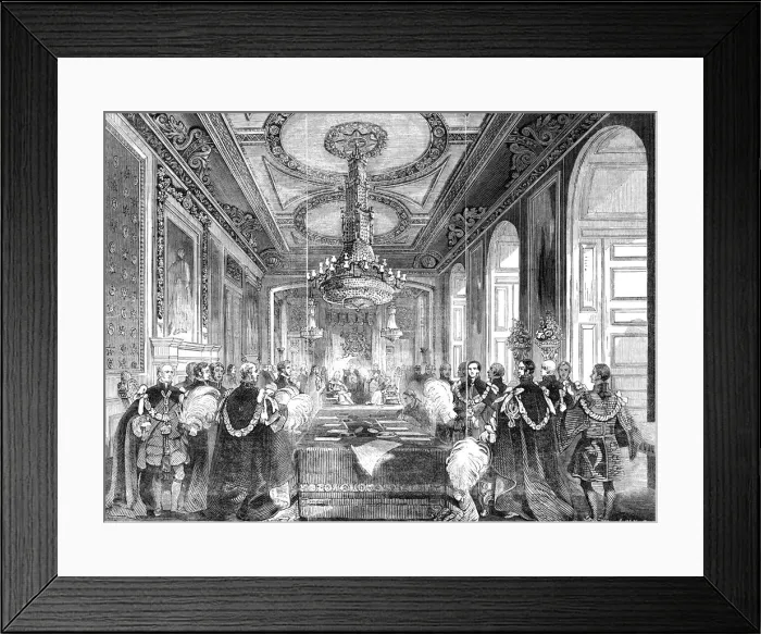Framed Print : Chapter of the Order of the Garter: Investiture of the King of the French, 1844 Framed Print : Chapter of the Order of the Garter: Investiture of the King of the French, 1844