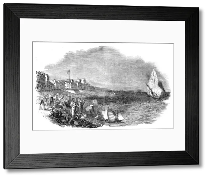 Framed Print : Explosion of a brig, by Captain Warner, off Brighton, 1844. Creator: Unknown Framed Print : Explosion of a brig, by Captain Warner, off Brighton, 1844. Creator: Unknown