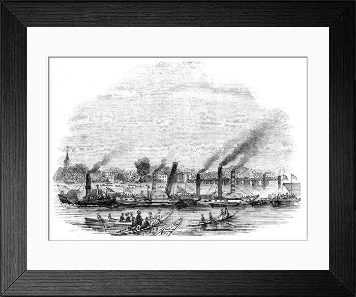 Framed Print : Thames Regatta, Putney Bridge, 1844. Creator: Unknown Framed Print : Thames Regatta, Putney Bridge, 1844. Creator: Unknown