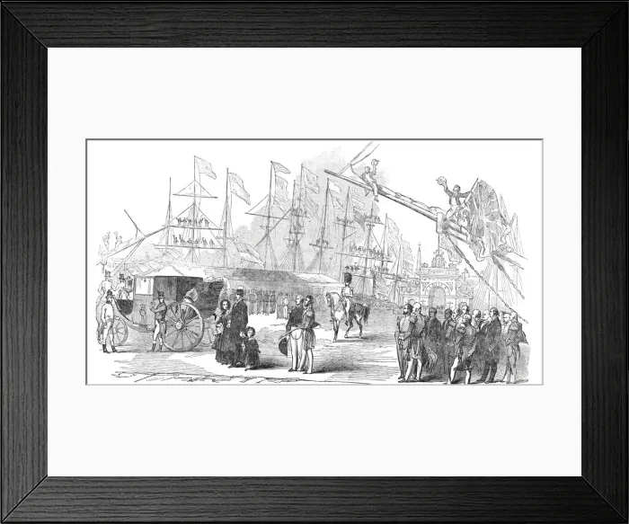 Framed Print : The Royal Party at King William Dock, Dundee, 1844. Creator: Ebenezer Landells Framed Print : The Royal Party at King William Dock, Dundee, 1844. Creator: Ebenezer Landells