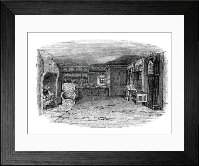 Framed Print : The room in which Burns was born, 1844. Creator: Unknown Framed Print : The room in which Burns was born, 1844. Creator: Unknown