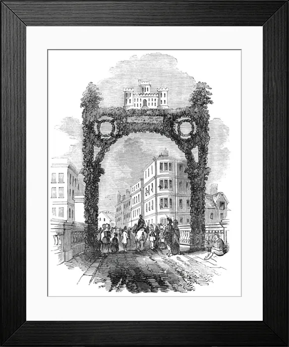 Framed Print : Arch on the New Brig of Ayr, 1844. Creator: Unknown Framed Print : Arch on the New Brig of Ayr, 1844. Creator: Unknown