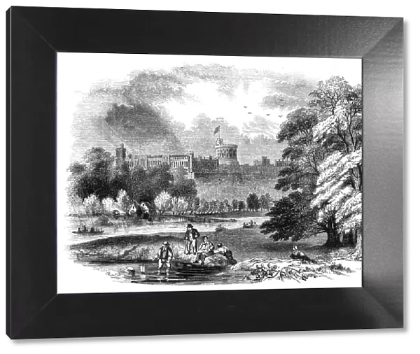 Windsor Castle from the river, 1844. Creator: Unknown