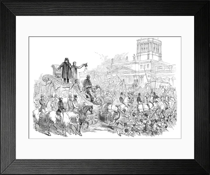 Framed Print : Mr. O Connell, in his triumphal car, 1844. Creator: Unknown Framed Print : Mr. O Connell, in his triumphal car, 1844. Creator: Unknown