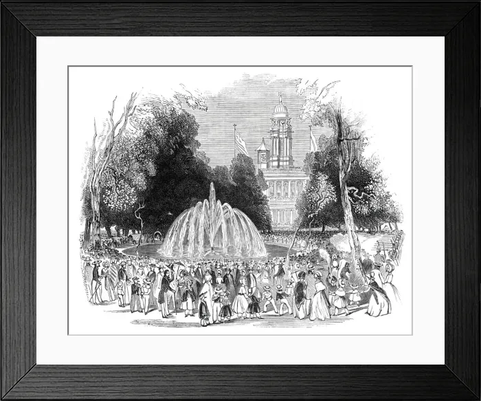 Framed Print : Commemoration of Independence at New York - scene in the park, 1844. Creator: Unknown Framed Print : Commemoration of Independence at New York - scene in the park, 1844. Creator: Unknown