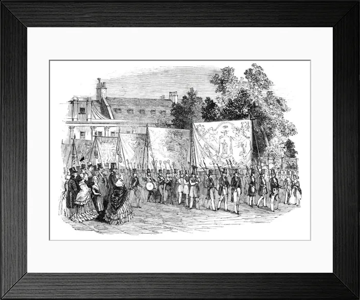 Framed Print : Meeting of the Improved Order of Old Friends in Finsbury-Square, 1844. Creator: Unknown Framed Print : Meeting of the Improved Order of Old Friends in Finsbury-Square, 1844. Creator: Unknown